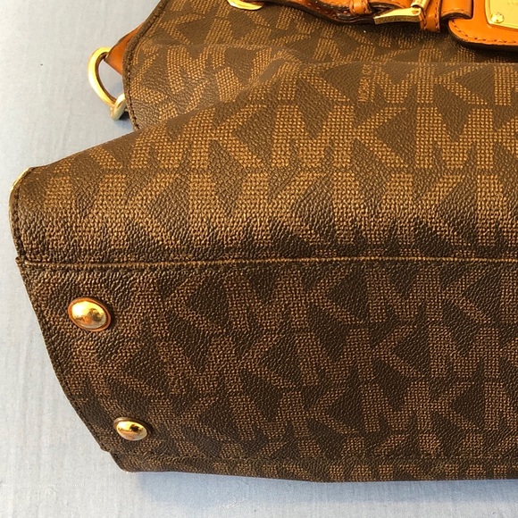 MICHAEL KORS CURDUROY BROWN AV-1310 HANDBAG PURSE - Picture 12 of 12